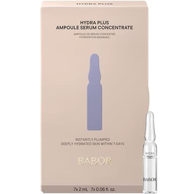 BABOR Hydra Plus Ampoule Concentrate, Moisturizing Skincare Capsule, Hyaluronic Acid Serum, Deeply Nourish to Plump and Smooth Skin, Anti Aging Serum 7 Day Treatment