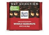 Ritter Sport Chocolate Bars with Nuts (Dark Chocolate with Hazelnuts, 3.5 Ounce (Pack of 10))