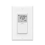 BN-Link 7 Day Programmable in-Wall Timer Switch for Lights, Fans and Motors, Single Pole and 3 Way (Compatible with SPDT) Both Use, Neutral Wire Required, White (No Backlight)