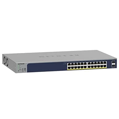 NETGEAR 26-Port PoE Gigabit Ethernet Smart Switch (GS724TP) - Managed, 24 x 1G, 24 x PoE+ @ 190W, Optional Insight Cloud Management, Desktop or Rackmount