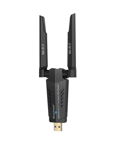 BrosTrend BE6500 USB WiFi 7 Adapter, Tri-Band Long Range USB WiFi Adapter for Desktop PC Laptop, Wireless Dongle 6GHz + 5GHz + 2.4G, Ultra-Low Latency Wi-Fi Antenna PC Gaming for Windows 11/10, 4K-QAM
