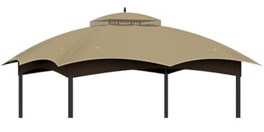 10x12 Replacement Gazebo Canopy Top Cover, Double Tiered Waterproof Canopy Roof for Lowe's Allen Roth Gazebo #GF-12S004B-1 (Khaki, 10x12)
