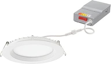 Juno LED Recessed Lights 6 Inch Round Wafer Downlight, 5-in-1 Switchable White Color Temperature, 120 Volts, 6-Inch Regressed Trim, Matte White (WF6 REG SWW5 90CRI MW M6)