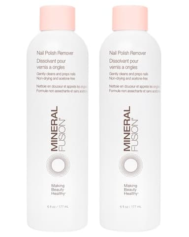 Mineral Fusion Nail Polish Remover - Acetone-Free Nail Care - Non Drying Liquid Formula - 6 fl oz, Pack of 2