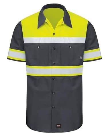 Red Kap mens Hi-vis Colorblock Ripstop Work - Type O, Class 1 Shirt, Fluorescent Yellow/Charcoal, XX-Large US