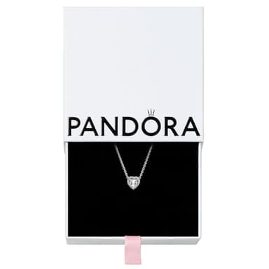 PANDORA Elevated Heart - Gift for Her - Cubic Zirconia Necklace in Sterling Silver - With Gift Box - 17.7"