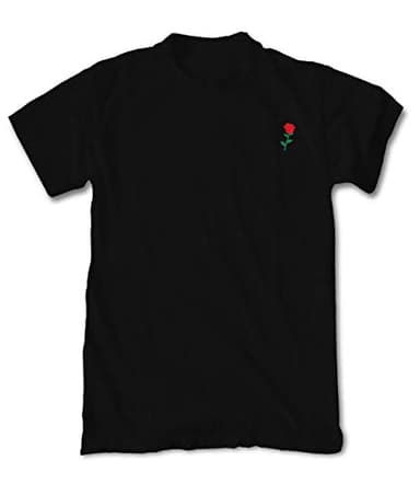 Riot Society - Rose Embroidered Short Sleeve Men's T-Shirt - Black, Medium