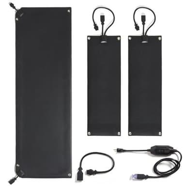 HeatTrak Heated Snow Melting Mats Starter Kit | 1 Walkway Mat, 2 Stair Mats, 1 Power Unit, and 1 Cable Extender | Heated Outdoor Mats for Walkway and Stairs