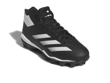 Adidas Boys Adizero Impact Mid Top Baseball, Black/White/Black, 4
