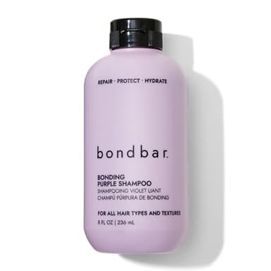 Bondbar Purple Brightening Shampoo for Blonde, Lightened & Gray Hair, Neutralizes Brassiness, Repairs, Protects, Hydrates, Vegan, CrueltyFree, 8 Fl. Oz