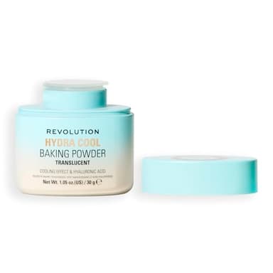 Revolution Beauty London, Hydra Cool Cooling Loose Baking Powder, Makeup Setting Powder for Hydrating Skin, Enriched with Hyaluronic Acid, Vegan & Cruelty-Free, 1.05 oz