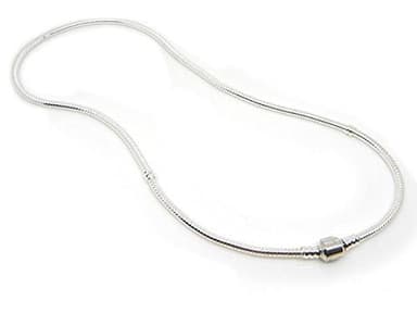 NicelyFit Snake Chain Necklace Silver Plated fit Pandora Charms Beads Jewelry (45CM/17.5 Inch)