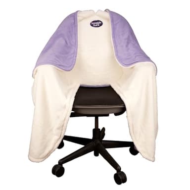 The Original Office Chair Blanket by SnuggleBack; Cozy Comfy Office Desk Chair Wrap Attaches for Hands-Free Warmth. Stay Warm In The Winter or Summer. (Lavender Pattern Fleece)