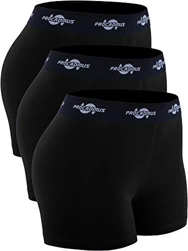 CADMUS Women's Spandex Volleyball Shorts 3" Compression Pro Shorts,Black & Black & Black,Medium