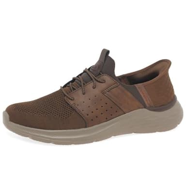 Skechers Men's Garner - Newick Hands Free Slip-in Men's Casual, Brown, 10.5, Medium, US