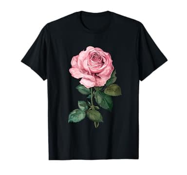 199 Flowers Rose Graphic T-Shirt, Small, Black