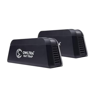 OWLTRA OW-1 Indoor Electric Rat Trap 2PCS, Instant Kill Rodent Zapper with Pet Safe Trigger, Black