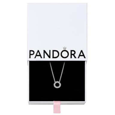 PANDORA Hearts of PANDORA - Gift for Her - Cubic Zirconia Necklace in Sterling Silver - With Gift Box - 17.7"