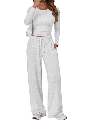 Trendy Queen Womens Two 2 Piece Matching Lounge Sets 2026 Early Fall Fashion Must Haves Y2K Workout Gym Clothes Comfy Airport Travel Vacation Luxury Outfits Sweatsuit Winter Clothing
