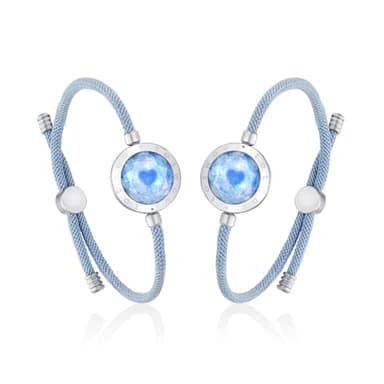 TOTWOO Azure Dream 2.0 Touch Bracelets with Blue Aventurine| Long Distance Touch Bracelet for Couples, Vibration & Light up for Lovers | Long Distance Unique Relationship Gifts for Girlfriend
