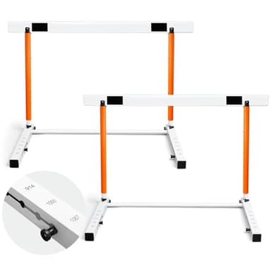 Blulu 2 Pcs Adjustable Track and Field Hurdles Height Sports Training Hurdle with Counterweight 30 to 42 Inch Heavy Duty Track and Field Equipment Practice Training for Athletes Adults (Orange)
