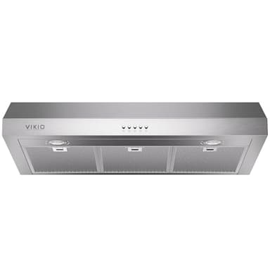 VIKIO HOME Under Cabinet Range Hood 30 Inch, 1200 CFM Dual-Motor Kitchen Vent with LED Lights, Button Control, Ducted Vent Hood, Reusable 5-Layer Aluminum Filters, Stainless Steel