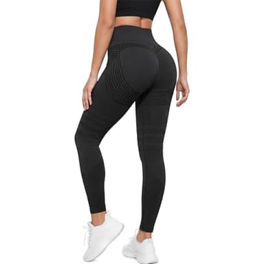 Gtrsiow Anti Cellulite Compression 3D Leggings Women,High Waist Butt Lifting Tummy Control with Resistance Bands Gym Yoga Pants (X-Large, Black)