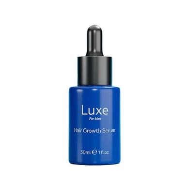 Luxe Cosmetics Hair Growth Serum for Men – 1 fl oz Scalp & Beard Serum with Biotin & Caffeine – Lightweight Leave-In Formula for Thicker-Looking Hair – Non-Greasy Grooming Essential
