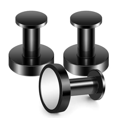 Buelkmag Magnetic Hooks for Cruise Cabins, Black 150Lb Magnetic Wreath Hanger, Locker Accessories, Strong Magnetic Hooks for Classroom, Whiteboard, Grill, Cruise Ship, Garage, Hanging - 3Pcs