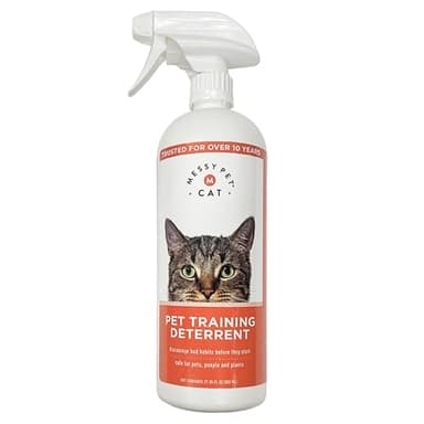 Messy Pet Cat Training Deterrent Spray Helps Stop Unwanted Pet Habits, Behaviors Like Scratching Furniture, Marking Territory, Indoor/Outdoor Use - 27oz