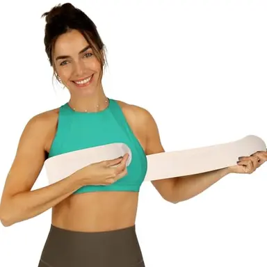 Post Op Breast Augmentation Band | Breast Implant Chest Brace For Women | Compression Wrap Post Surgery Bra Belt | No Bounce Stabilizer Strap | Sport Bra Alternative For Running Working Out (Fits Most)
