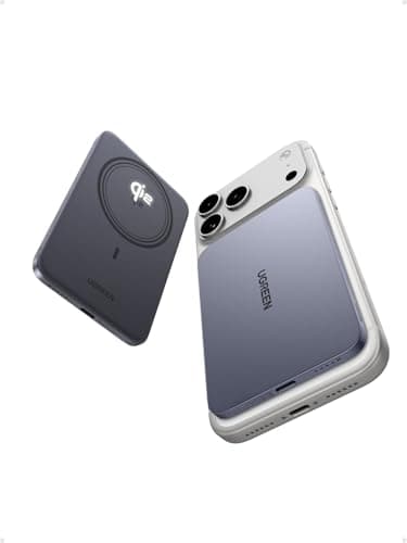 UGREEN Magflow Air QI2 Power Bank, 8.6mm Ultra-Slim 5000mAh Magnetic Battery, 20W PD Fast Charging Portable Charger, MagSafe-Compatible External Battery for iPhone 17/16/15/14 Series, Grey