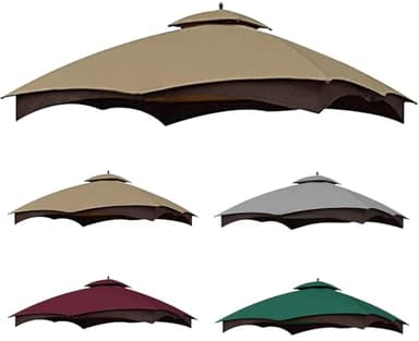 SCOCANOPY Replacement Top Compatible with Lowe's Allen Roth 10X12 Gazebo Model #GF-12S004B-1/#GF-12S004BTO (Tan)