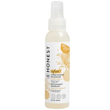 The Honest Company Conditioning Hair Detangler Tear-Free Hypoallergenic Leave-In Conditioner and Fortifying Spray Citrus Vanilla Refresh 4 fl oz
