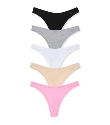 Victoria's Secret PINK Women's Cotton Thong Underwear, Panties for Women, Spring Basic, (S)