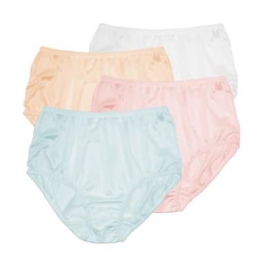 Teri Lingerie Women's 100% Nylon Full Coverage Panties, Assorted, 9