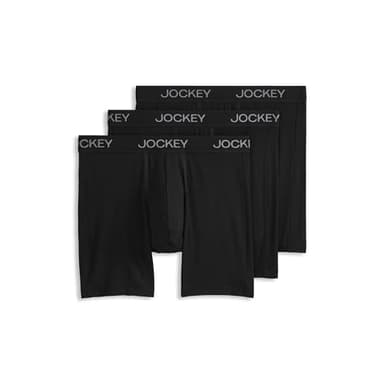 Jockey Men's Underwear Chafe Proof Pouch Ultra Soft Modal 6" Boxer Brief - 3 Pack, Black, L