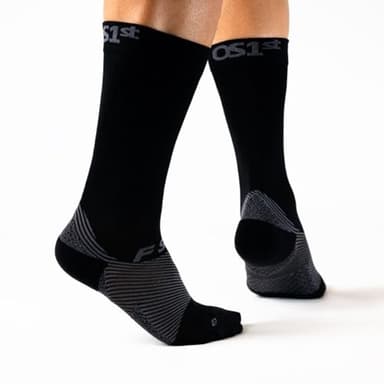 OrthoSleeve Plantar Fasciitis Orthotic Socks helps with plantar fasciitis, heel and arch pain (Black, Medium)