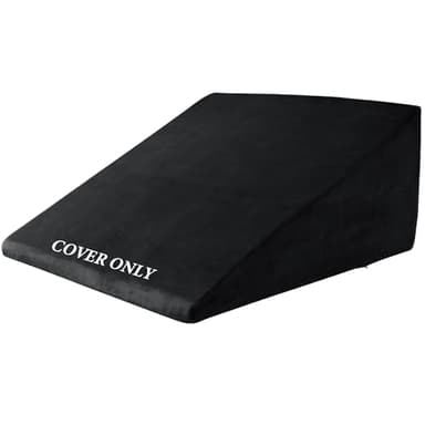 HOMBYS Ultra Soft Velvet Bed Wedge Pillow Cover-Super Soft Fleece Pillowcase with Zipper Design, Removable & Machine Washable Pillowcase, (Black, 25"x25"x12.5")