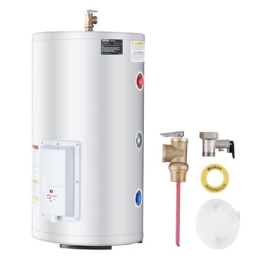 VEVOR Electric Water Heater, 18 Gallon Tank Instant Hot Water Heater, 1.6KW Tankless Water Heater with Knob Control, IPX4 Waterproof Side Connection On Demand Heaters for Shower, Bath
