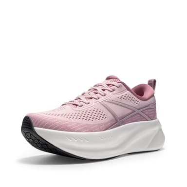 ALLSWIFIT Women's Road Running Shoes Cushion Tennis Shoes Non-Slip Comfortable Lightweight Gym Workout Athletic Arch Support Walking Sneakers Active5K,Size 8.5,Pink,AWUMRS2503