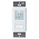 Toolhome 7 Day Programmable In-Wall Timer Switch Automatically Turns Lights and Fans On/Off at Sunrise/Sunset, Neutral Wire Required