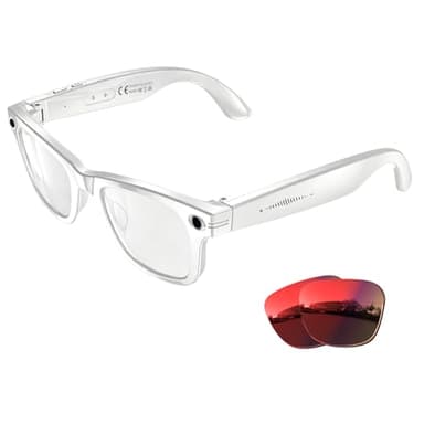 MONFOLROY AI Smart Glasses with Camera 8MP HD Camera Glasses for Men Women 1080P Video Recording Sunglasses Real-time Translation, Open-Ear Audio for Travel, Meetings & Vlogging