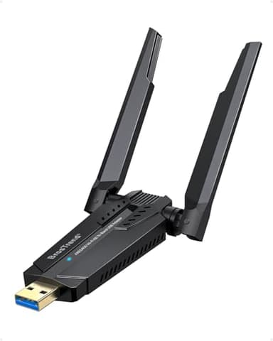 BrosTrend AXE5400 WiFi 6E USB Adapter, Tri-Band Long Range USB WiFi Adapter for Desktop PC Laptop, 6GHz 2402Mbps + 5GHz 2402Mbps + 2.4GHz 574Mbps, Ultra-Low Latency Wireless Dongle for Windows 11/10
