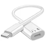 USB C to Lightning Audio Adapter, USB Type C Male to Lightning Female Earphone Converter Compatible with iPhone 16/16Pro/15/15Pro, iPad Pro, iPad Air 6/5/4, MacBook and More (Audio Only, No Charge)