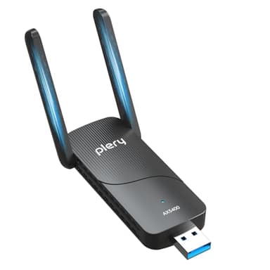 AX5400 USB WiFi 6E Adapter for Desktop PC - Tri-Band 6GHz/5GHz/2.4GHz for Ultra-Fast Speeds, WPA3 Security,USB 3.0 Wireless Dongle with High Gain Antennas, Compatible with Windows 11/10,4K-QAM, MLO