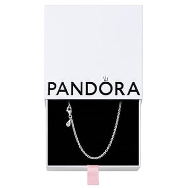 PANDORA Cable Chain Necklace - Classic Chain Necklace with Lobster Clasp - Gift for Her - Sterling Silver Adjustable Necklace - With Gift Box - 23.6"