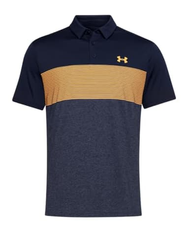 Under Armour Men's Playoff 2.0 Golf Polo (US, Alpha, Medium, Regular, Regular, Midnight Navy/Orange 412)