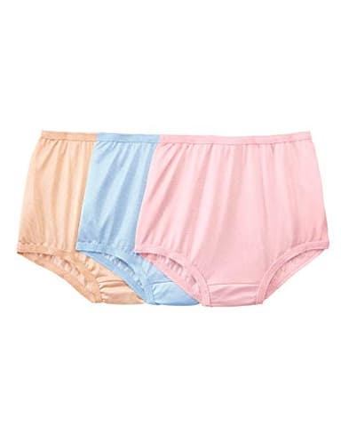 National Women's Nylon Tricot Panties Silky Smooth No-Show Full Coverage Panty (Pack of 6), Assorted, 10, 6-pk