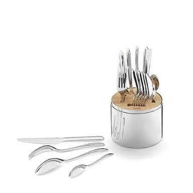 Christofle Essential 24-Piece Stainless Steel Flatware Set with Storage Capsule #5920012
